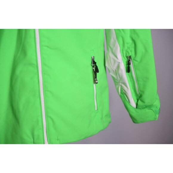 Karbon Unisex Size 14 Snowboard Ski Jacket Zip Bright Green Purple - Picture 7 of 15